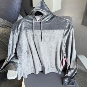Juicy Couture Silver Velour Hoodie